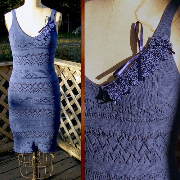 NEW 2 layer Blue dress by Rebecca size M 6-8 - Picture 1 of 10